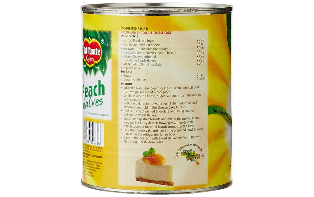 Del Monte Peach Halves    Tin  825 grams